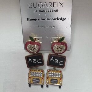 Apple and School Bus Earrings